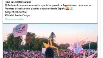El hijo diputado salió a respaldar a Milei