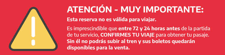 Al comprar los pasajes en tren de larga distancia, te llega al mail la reserva a confirmar. Al comprar los pasajes en tren de larga distancia, te llega al mail la reserva a confirmar.