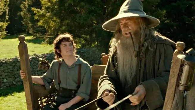 Elijah Wood e Ian McKellen en El Señor de los Anillos. 