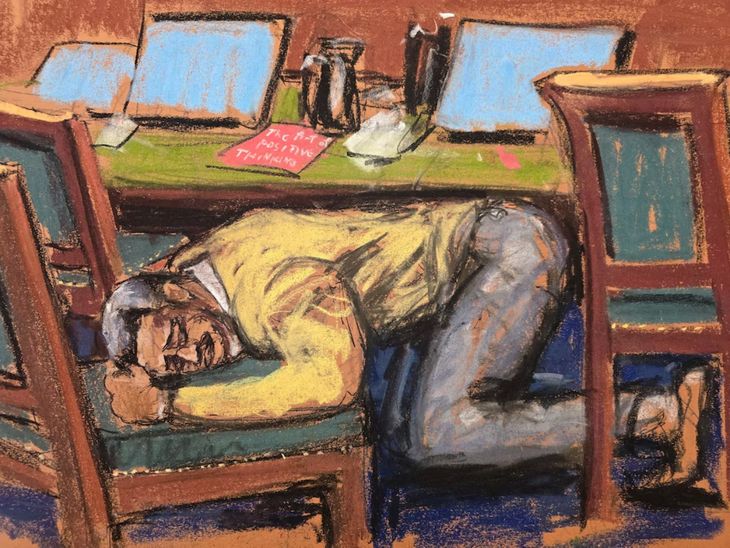 After the verdict, Comps knelt down and thanked his family in tears in the courtroom. After the verdict, Comps knelt down and thanked his family in tears in the courtroom.