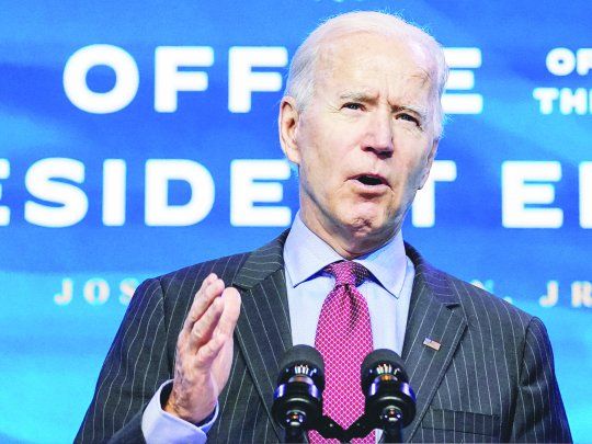 PROTAGONISMO. Joe Biden se centra en la economía y en la aceleración de la vacunación contra el covid-19 para impulsar las expectativas de los estadounidenses.
