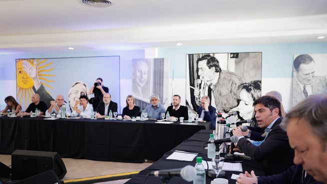 Axel Kicillof, en su primer discurso al frente del PJ bonaerense.&nbsp;