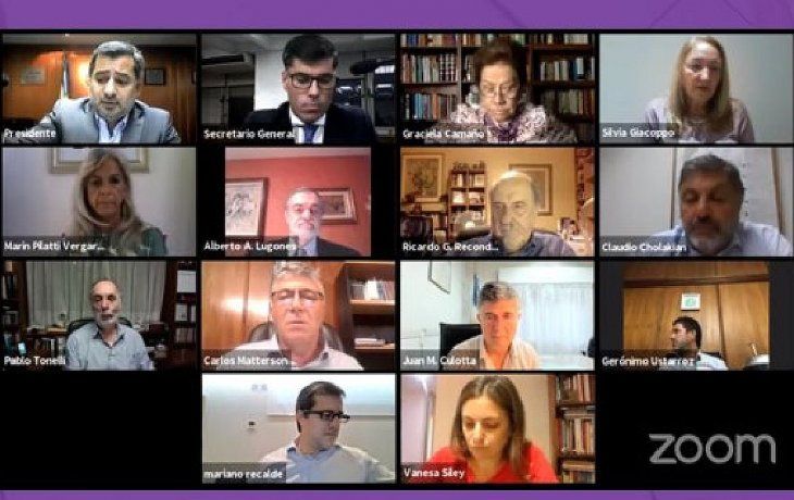 El plenario del Consejo de la Magistratura sesión por Zoom, ante la imposibilidad de una reunión presencial.