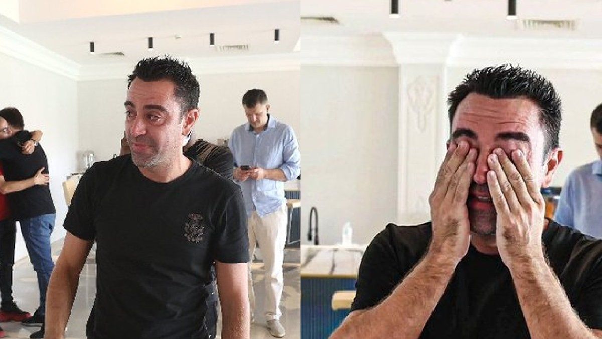 Through tears, Xavi said goodbye to his players and the Arab club before signing with Barcelona