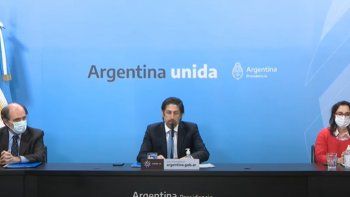 Nicolás Trotta durante el anuncio en Casa Rosada.