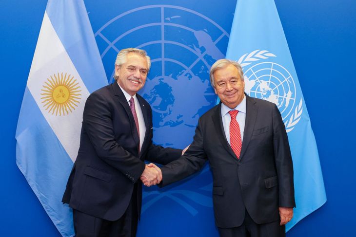 Alberto Fernández mantuvo una reunión con el secretario General de la ONU, António Guterres.