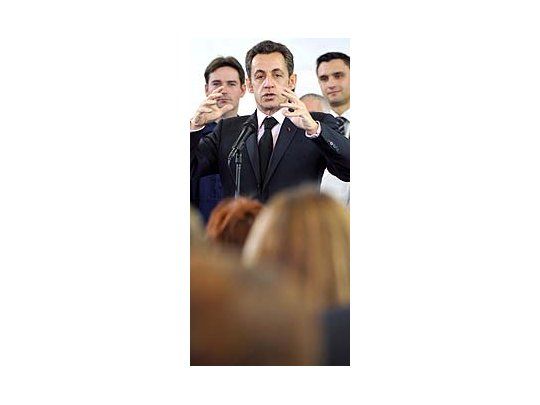 Nicolas Sarkozy, hoy en la presentación del fondo