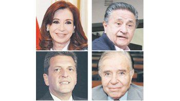 Cristina de Kirchner, Eduardo Duhalde, Sergio Massa y Carlos Menem.