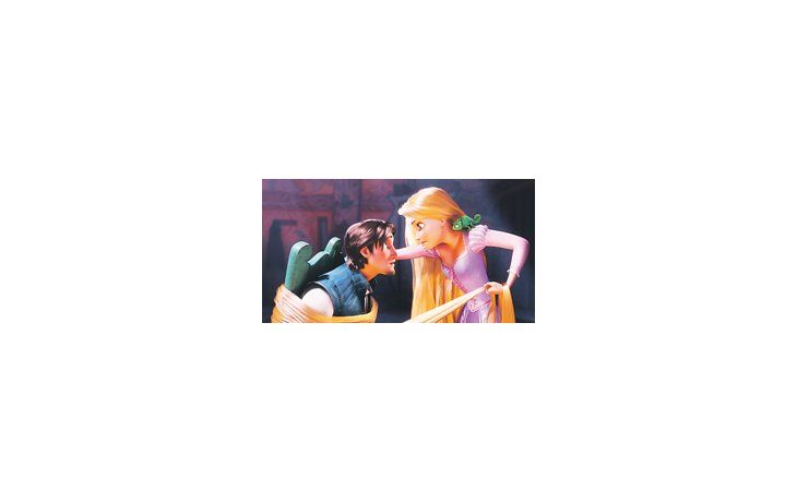 ámbito.com | Rapunzel ciñendo a su Robin Hood salvador en «Enredados», la nueva producción de la Disney.
