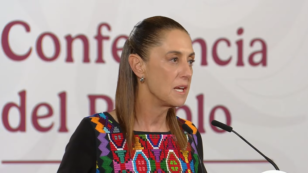 Claudia Sheinbaum en la Mañanera del Pueblo.