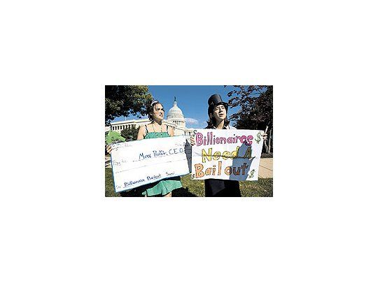 Siguen las manifestacionesen Washington en contradel plan de rescate a losbancos de Wall Street,pronto a ser aprobado porel Congreso de EE.UU.
