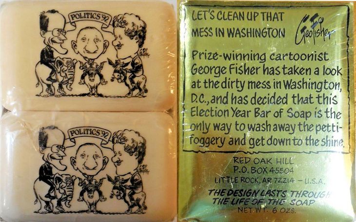 La economía fue un factor relevante para que George Bush perdiera la elección 1992, pero mucho más fue la aparición de un tercero en discordia, el billonario Ross Perot, y la brutal caída en la imagen del presidente (jabones que se vendían durante aquella campaña). La economía fue un factor relevante para que George Bush perdiera la elección 1992, pero mucho más fue la aparición de un tercero en discordia, el billonario Ross Perot, y la brutal caída en la imagen del presidente (jabones que se vendían durante aquella campaña).