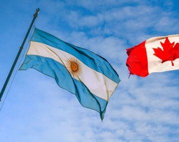 Banderas de Argentina y Canadá. 