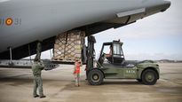 Un avión militar de España, cargado con material bélico para Ucrania.