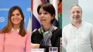 Fernanda Raverta, Mercedes Marcó del Pont y Martín Sabbatella.