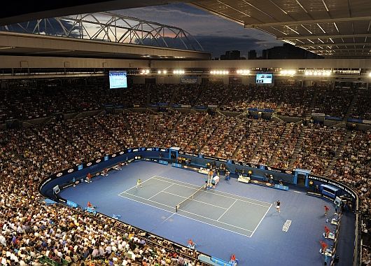 Lleno total. El Rod Laver Arena, colmado
