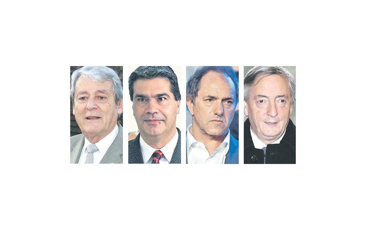 Carlos Kunkel, Jorge Capitanich, Daniel Scioli, Néstor Kirchner