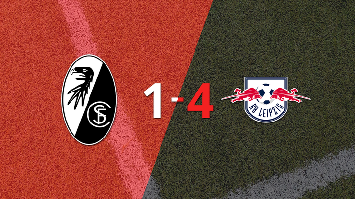 RB Leipzig goleó 4-1 a Friburgo con doblete de Lois Openda