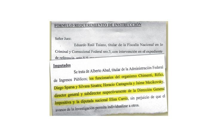 ámbito.com | El requerimiento en el que el fiscal Taiano pidió que se investigue a la cúpula de la AFIP. Bonadio comenzará a tomar las primeras medidas de prueba.