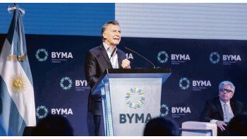 Discurso. Macri habló anoche en la presentación oficial del BYMA.