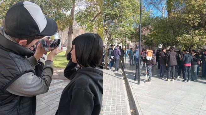Largas colas en Mendoza.&nbsp;
