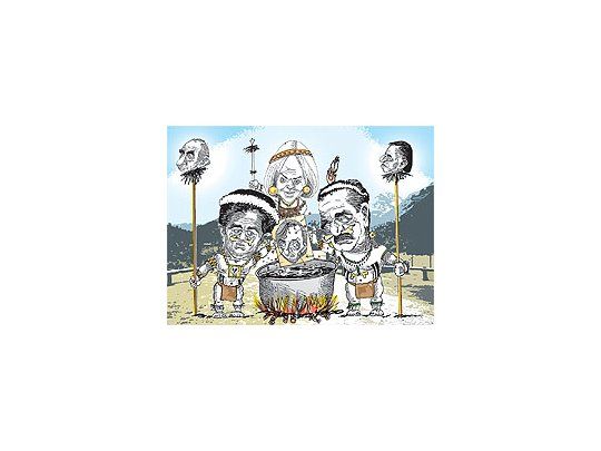 Eduardo Duhalde, Hilda Chiche Duhalde y Raúl Alfonsín.