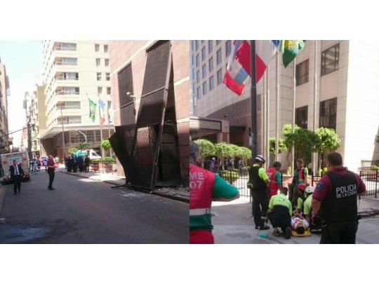 La explosión se dio en el hotel de Moreno y Piedras (Foto Twitter @EmergenciasBA)