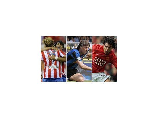 Agüero marcó en la remontada del Atlético, Crespo en el empate del Inter y Tevez en el triunfo del Manchester.