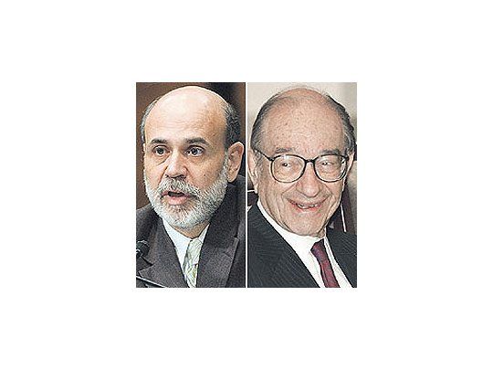 Ben Bernanke y Alan Greenspan.