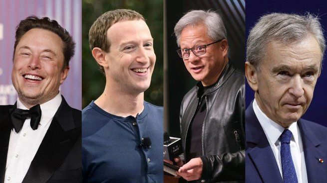 Entre los principales beneficiarios de este auge estuvieron los titanes de la tecnología. Solo ocho de ellos, incluyendo a Elon Musk, Mark Zuckerberg, y Jensen Huang, añadieron colectivamente 600.000 millones de dólares a sus patrimonios.