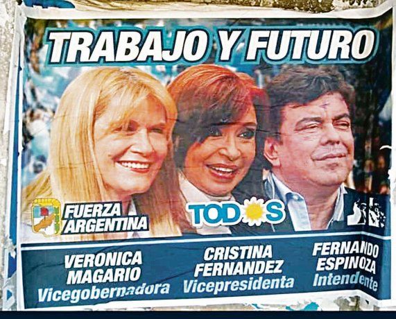 Afiches. En La Matanza apelan a Cristina para traccionar votos en la elección municipal sin imágenes de Axel Kicillof y de Alberto Fernández.