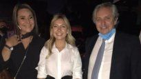 Claudia Silvero, Fabiola Yañez y Alberto Fernández