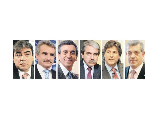 Nicolás Fernández, Agustín Rossi, Florencio Randazzo, Aníbal Fernández, Amado Boudou, Julián Domínguez