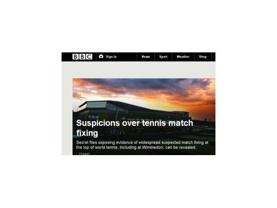 La BBC presentó el informe con la investigación de las apuestas ilegales en el tenis.