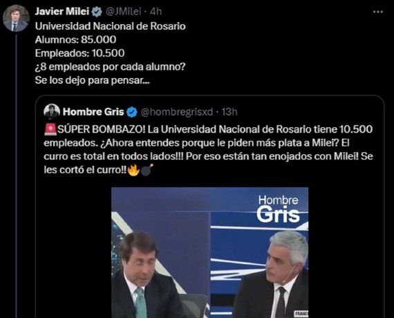 El Error matemático de Javier Milei. El Error matemático de Javier Milei.
