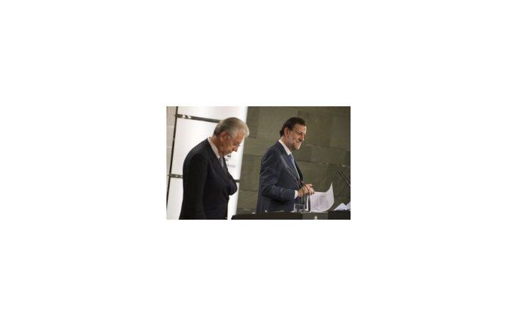 Los mandatarios de España, Mariano Rajoy, y de Italia, Mario Monti, en su reunión en Madrid.
