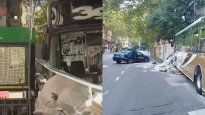 un colectivo choco contra un contenedor: 14 heridos y el chofer con positivo en el test de cocaina