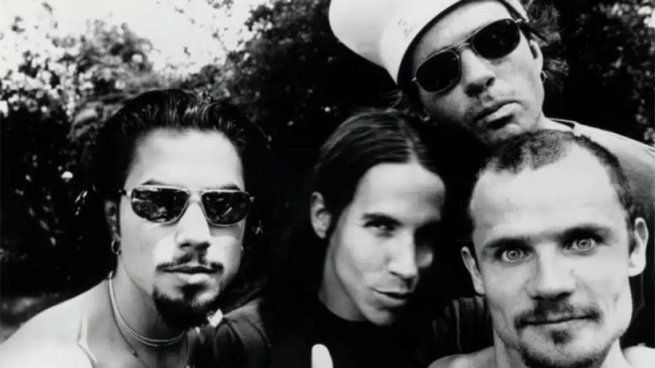 Dave Navarro, Anthony Kiedis, Chad Smith y Flea en 1995.