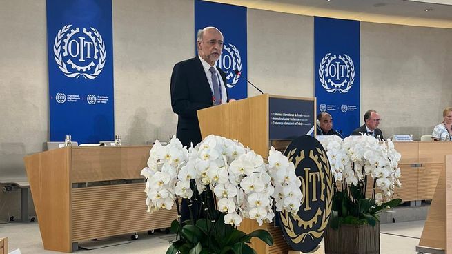 El ministro de Trabajo, Pablo Mieres, en la conferencia anual de la Organización Internacional del Trabajo.