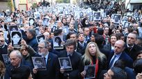 Javier Milei, durante un acto en conmemoración a las víctimas del atentado a la AMIA.
