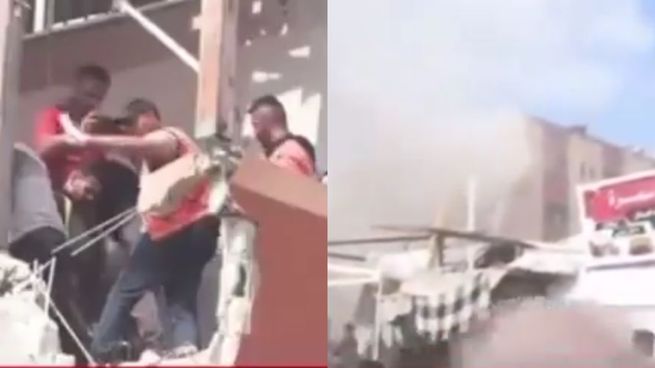 El video muestra el instante de la explosión y la llegada de los equipos de rescate.