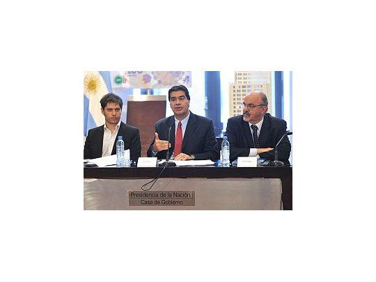 Axel Kicillof, Jorge Capitanich y Carlos Tomada