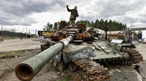 Un tanque ruso destruido en las cercanías de Kiev.