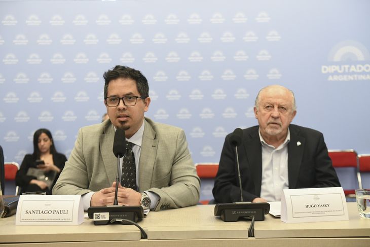 Santiago Pauli y Hugo Yasky, autoridades del plenario en Diputados. Santiago Pauli y Hugo Yasky, autoridades del plenario en Diputados.