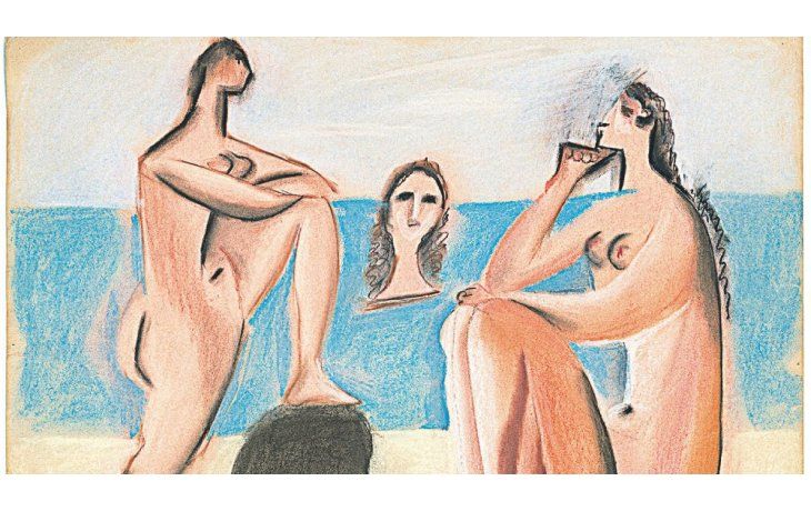 ámbito.com | cuerpos. Arriba, “Tres bañistas” (1920), cuando sus mujeres empiezan a volverse inmensas y monumentales.