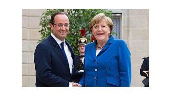 Angela Merkel y François Hollande.