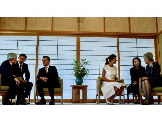 Macri fue recibido por el emperador Akihito y su esposa Michiko en el Palacio Imperial de la ciudad de Tokio.