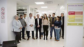 Agenda. Vidal, ayer en la inauguración de la nueva guardia del Hospital Cetrángolo, en Vicente López. Mañana encabezará el acto en La Plata.