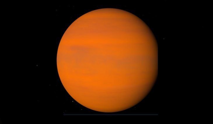 The density of this exoplanet is 0.059 grams per cubic centimeter.