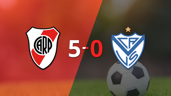 Con triplete de Miguel Ángel Borja, River Plate goleó a Vélez 5-0
